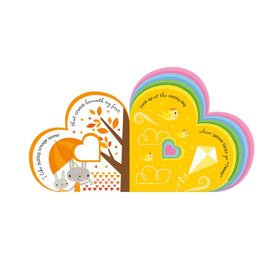 Rainbow Love Shaped Board Book - open