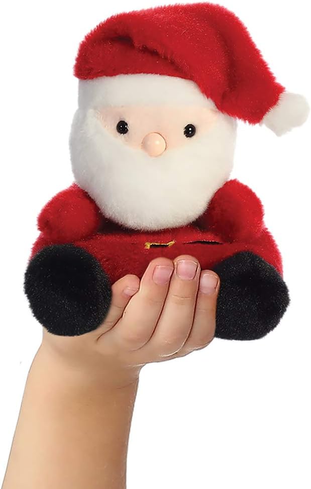 Aurora Palm Pals Christmas Santa Claus Soft Toy - in palm