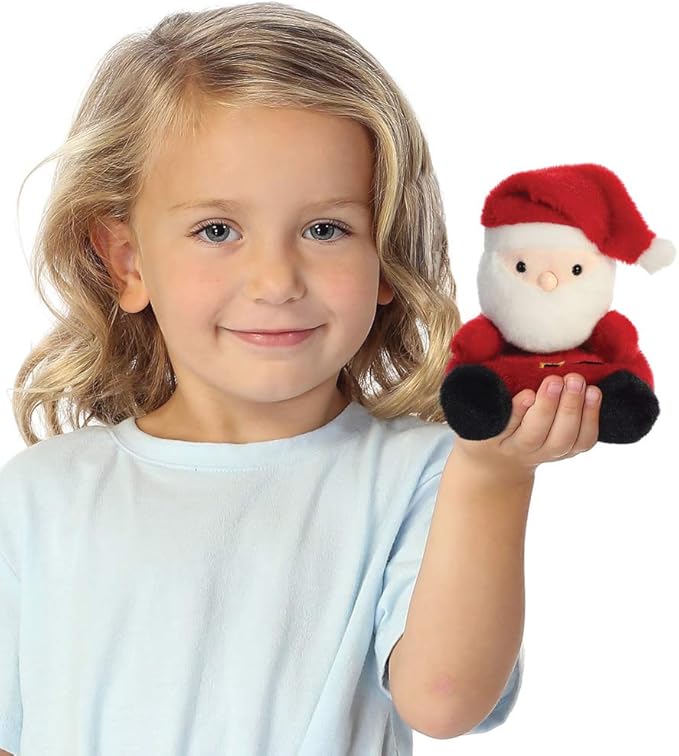 Aurora Palm Pals Christmas Santa Claus Soft Toy - held in hand