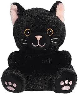 Aurora Palm Pals Twilight Black Cat Soft Toy. Sold by Say It Baby Gifts