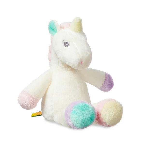 Aurora Lil Sparkle Unicorn Rattle - with the softest white and pastel rainbow fur and gentle rattle, Lil Sparkle is sure to be adored!