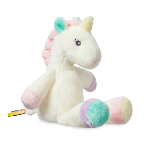 Aurora Lil Sparkle Unicorn Rattle - with the softest white and pastel rainbow fur and gentle rattle, Lil Sparkle is sure to be adored