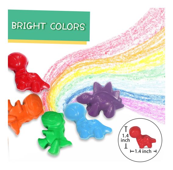 Jar Melo's colorful and fun dino-shaped beeswax crayons. These fab crayons are crafted with pure beeswax and a mixture of dinosaur shapes and colours!