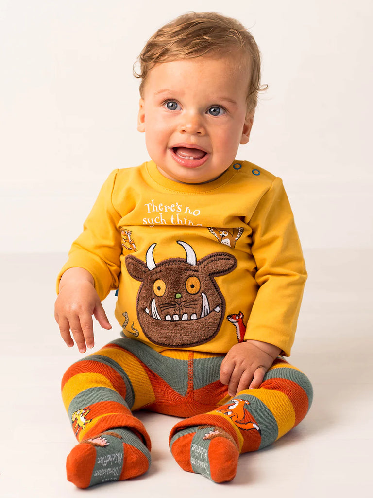 Blade & Rose Gruffalo Leggings - bold, bright and fun! These fab leggings are rustic tan, khaki green and mustard with a fun Gruffalo design.