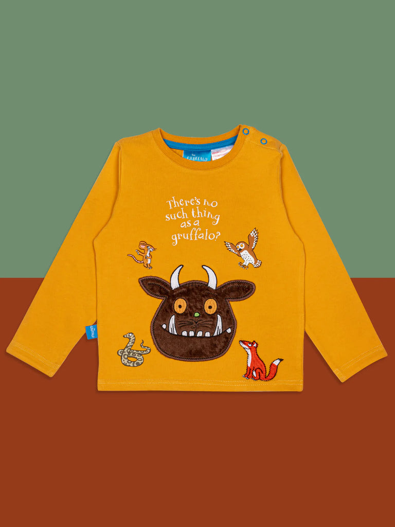 Blade & Rose Gruffalo Top - bold, bright and fun! This gorgeous mustard top features a cute Gruffalo design with a soft fleece face.