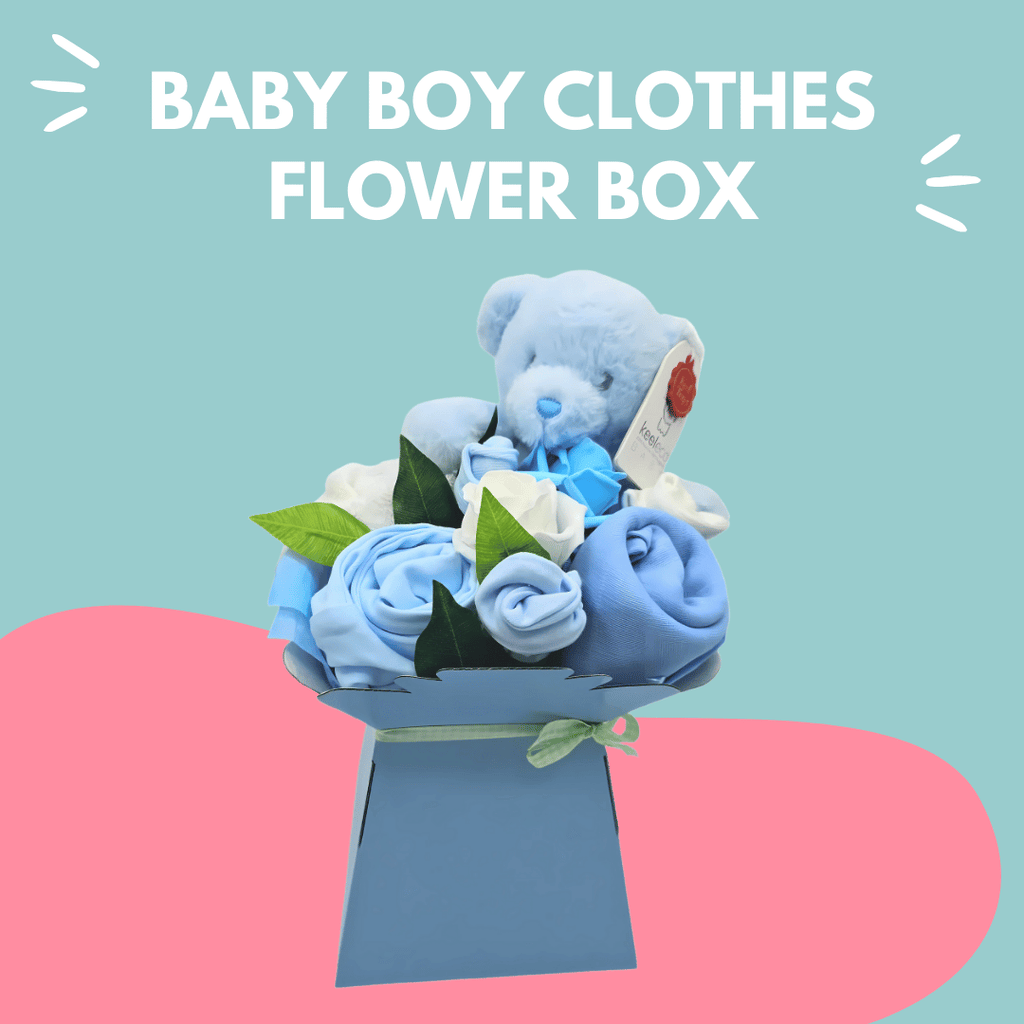 Say It Baby - Baby Boy Clothes Flower Box. Baby boy gift box