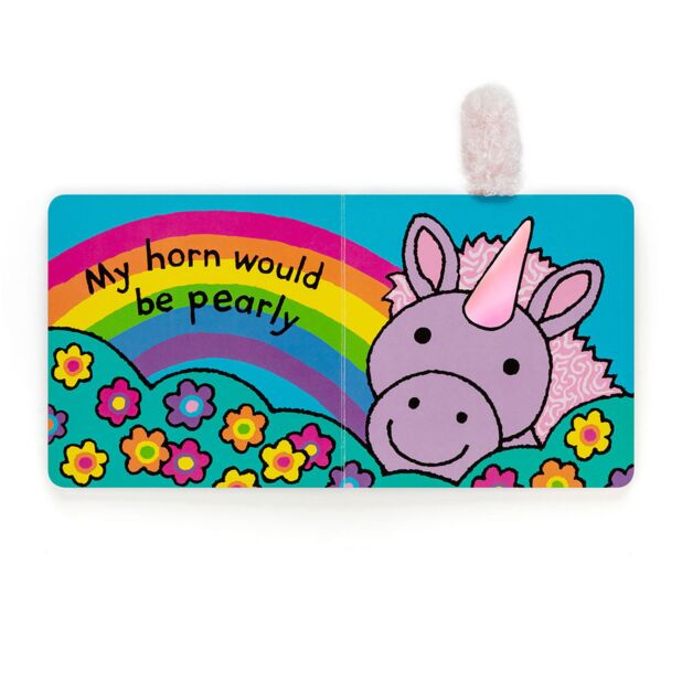 Jellycat If I Were A Unicorn Board Book - open rainbow colour