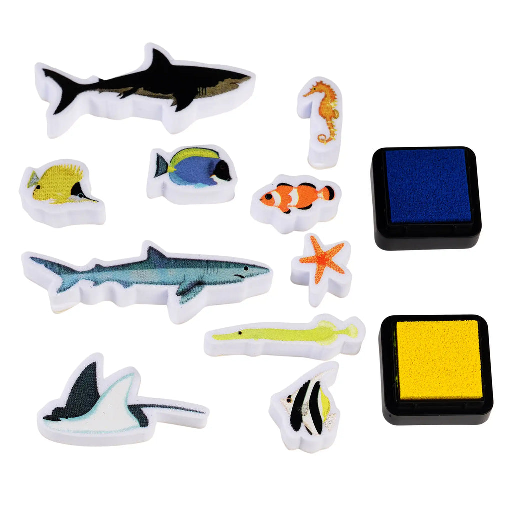 Rex London Set of Mini Stamps - Ocean Animals - set of fish
