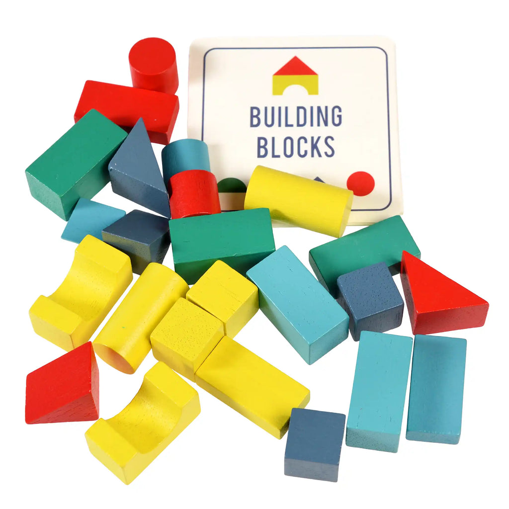 Rex London Wooden Building Blocks In A Tin - out of tin