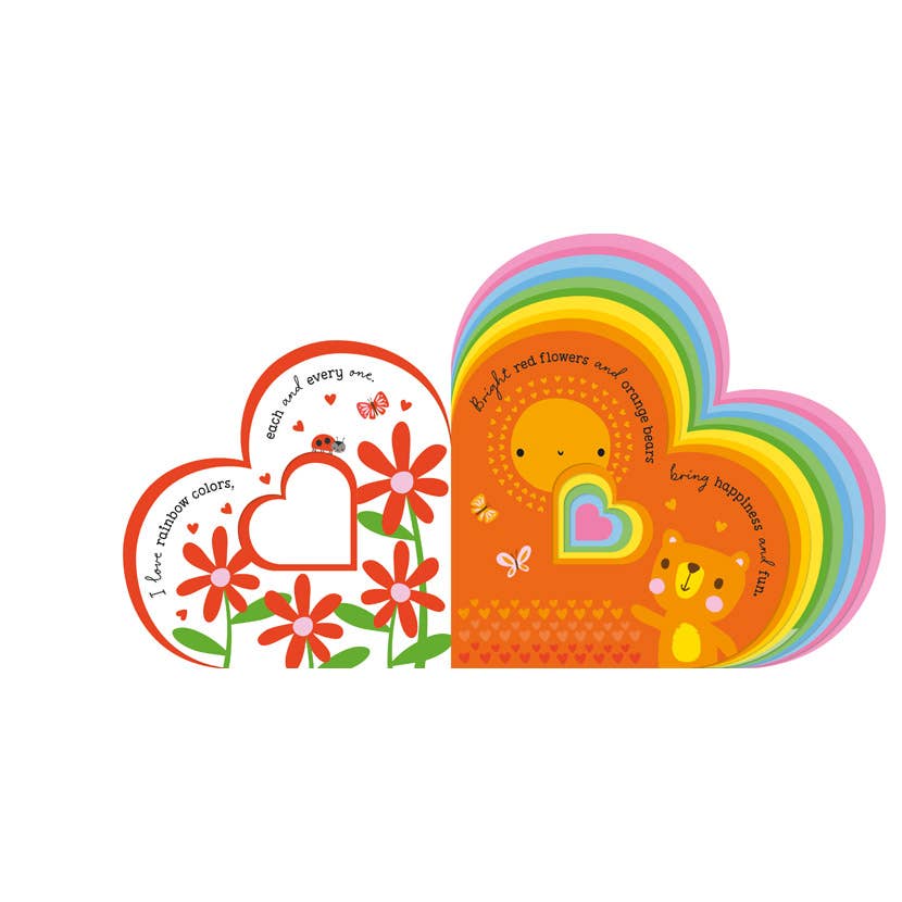 Rainbow Love Shaped Board Book - open