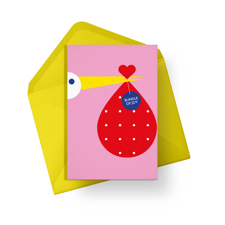 Alphablots Bundle of Joy Pink Baby Card - Sold by Say It Baby Gifts