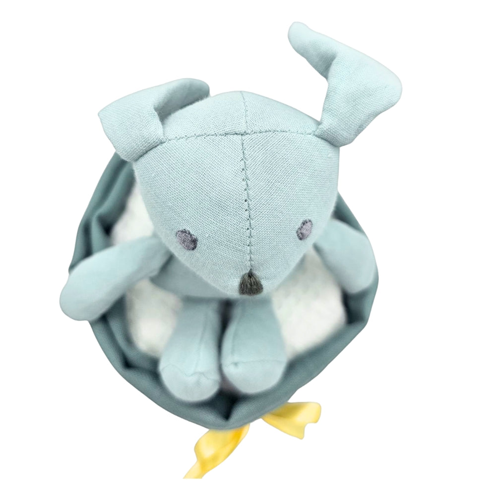 Say It Baby - Teal Baby Boy Nappy Cupcake - with gorgeous baby bunny