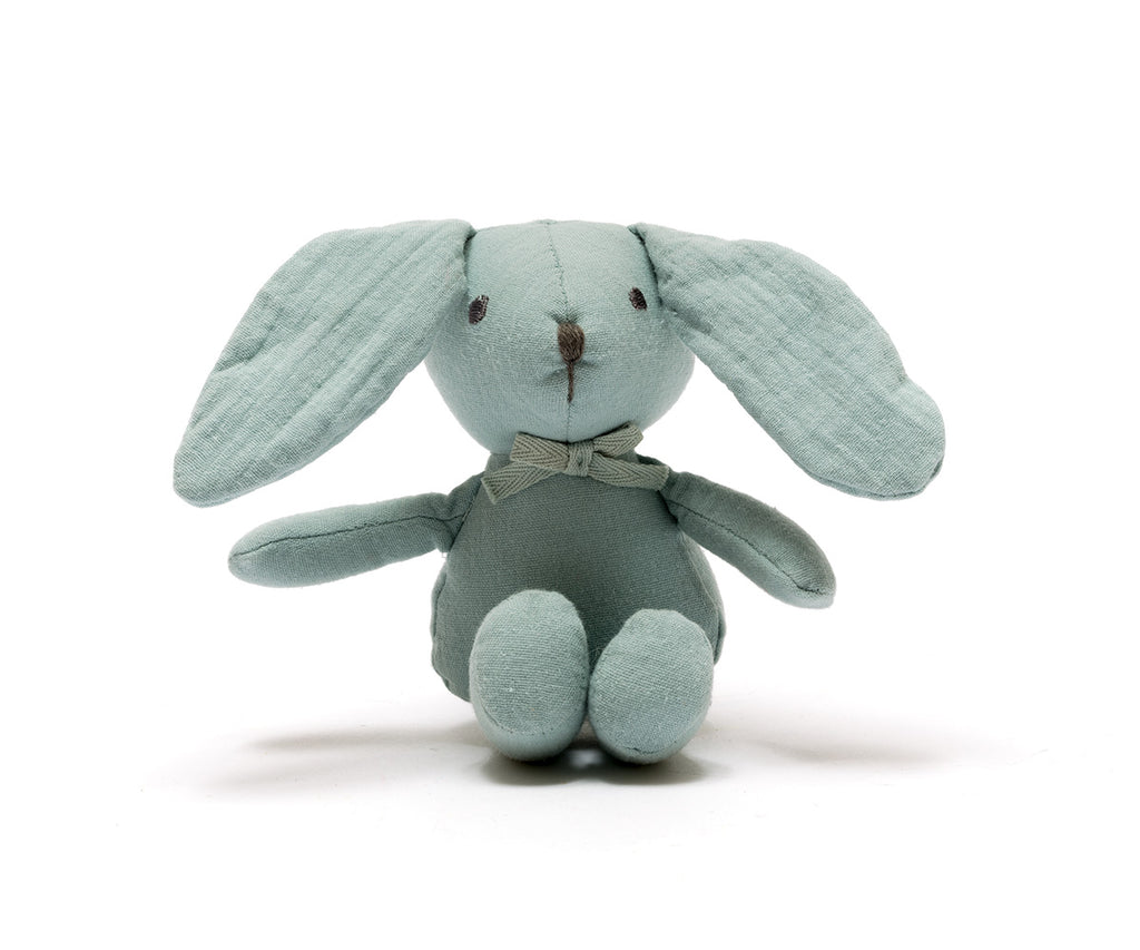 Best Years Cotton Teal Bunny Rabbit. Sold by Say It Baby GiftsSay It Baby - Teal Baby Boy Nappy Cupcake - Best Years cotton muslin bunny