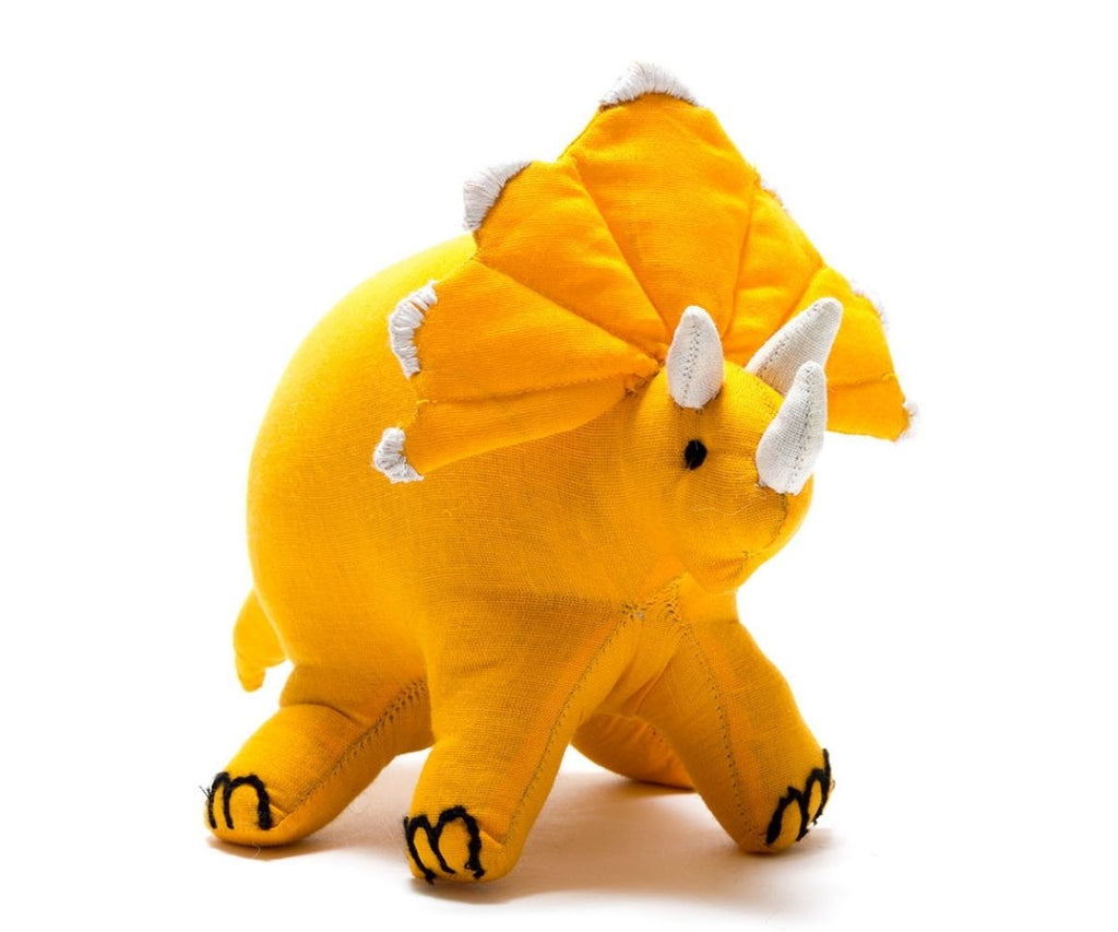 Best Years Fair Trade Cotton Triceratops Dino Toy. Sold by Say It Baby Gifts