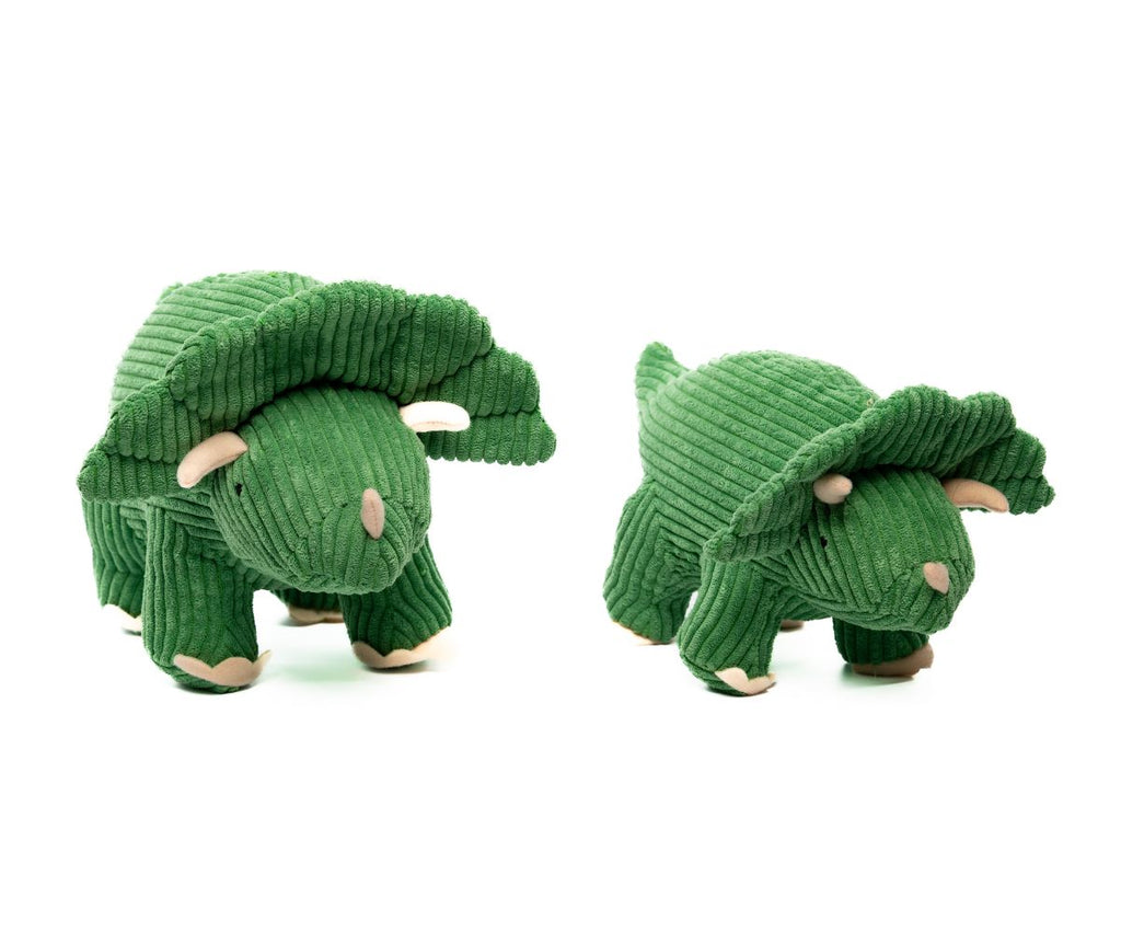 Best Years Green Corduroy Triceratops - Medium - 2 sizes for scale