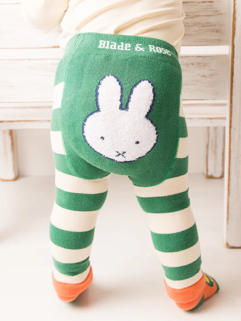 Blade & Rose Miffy Busy In The Veg Leggings - bold, bright and fun! These fab leggings are green, cream and orange with a fun Miffy design.