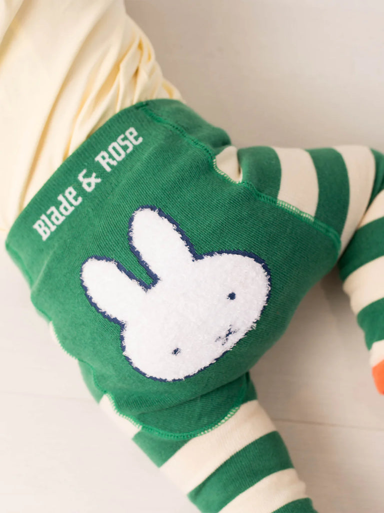 Blade & Rose Miffy Busy In The Veg Leggings - bold, bright and fun! These fab leggings are green, cream and orange with a fun Miffy design.