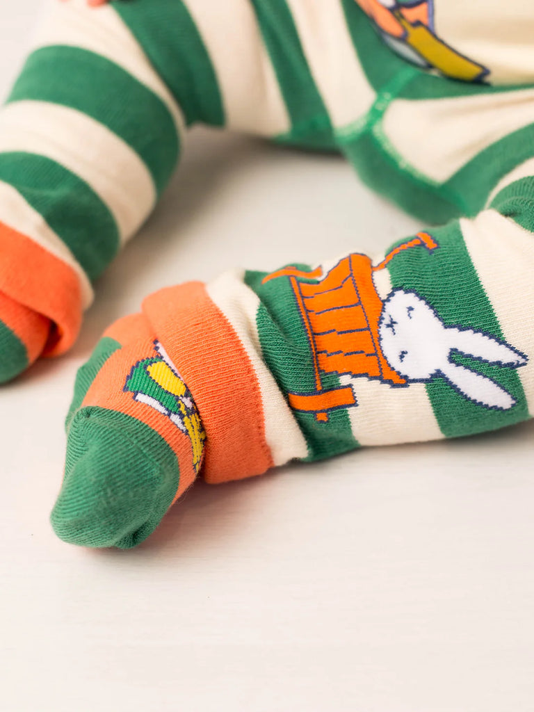 Blade & Rose Miffy Busy In The Veg Patch Socks - bold, bright and fun! These sweet socks in orange and green feature a fun Miffy design.