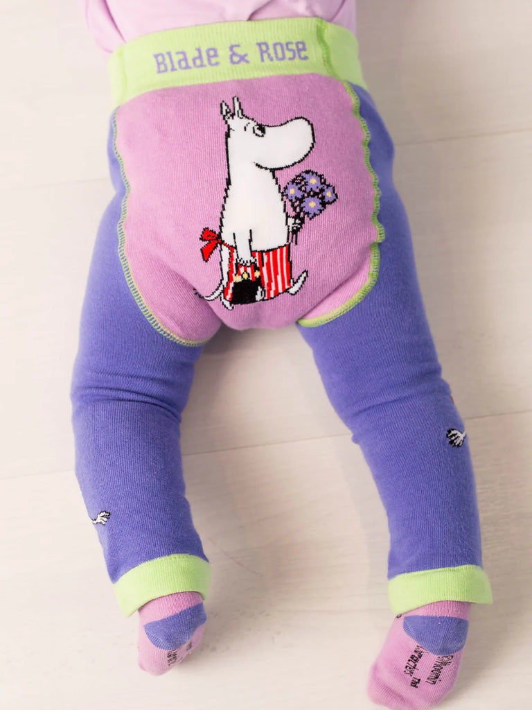 Blade & Rose Moomins Love Forever Leggings - bold, bright and fun! These fab leggings are purple and teal with a fun Moomins design, and are made with organic cotton.