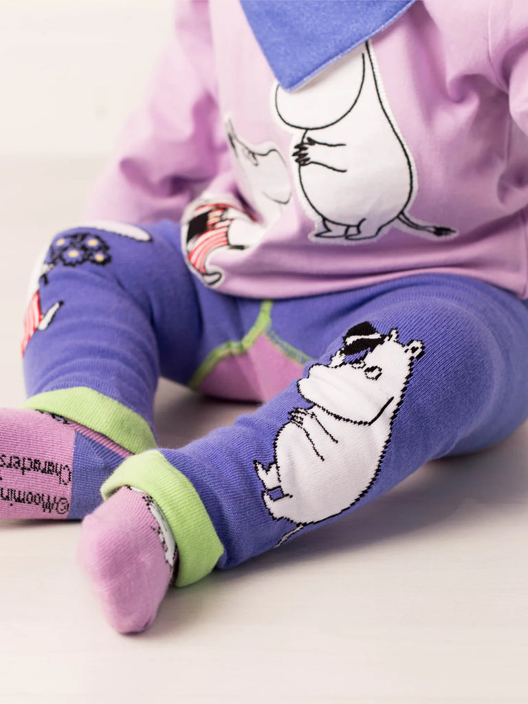 Blade & Rose Moomins Love Forever Leggings - bold, bright and fun! These fab leggings are purple and teal with a fun Moomins design, and are made with organic cotton.