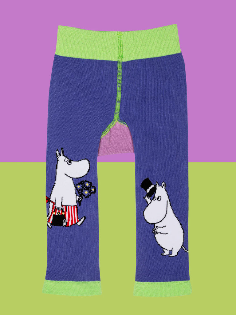 Blade & Rose Moomins Love Forever Leggings - bold, bright and fun! These fab leggings are purple and teal with a fun Moomins design, and are made with organic cotton.