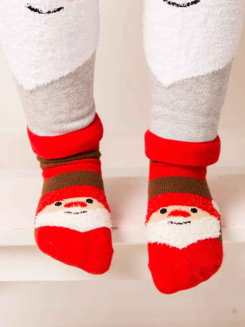 Blade & Rose Festive Santa Socks - bold, bright and fun! These festive socks in red feature Santa with fluffy knit detailing.