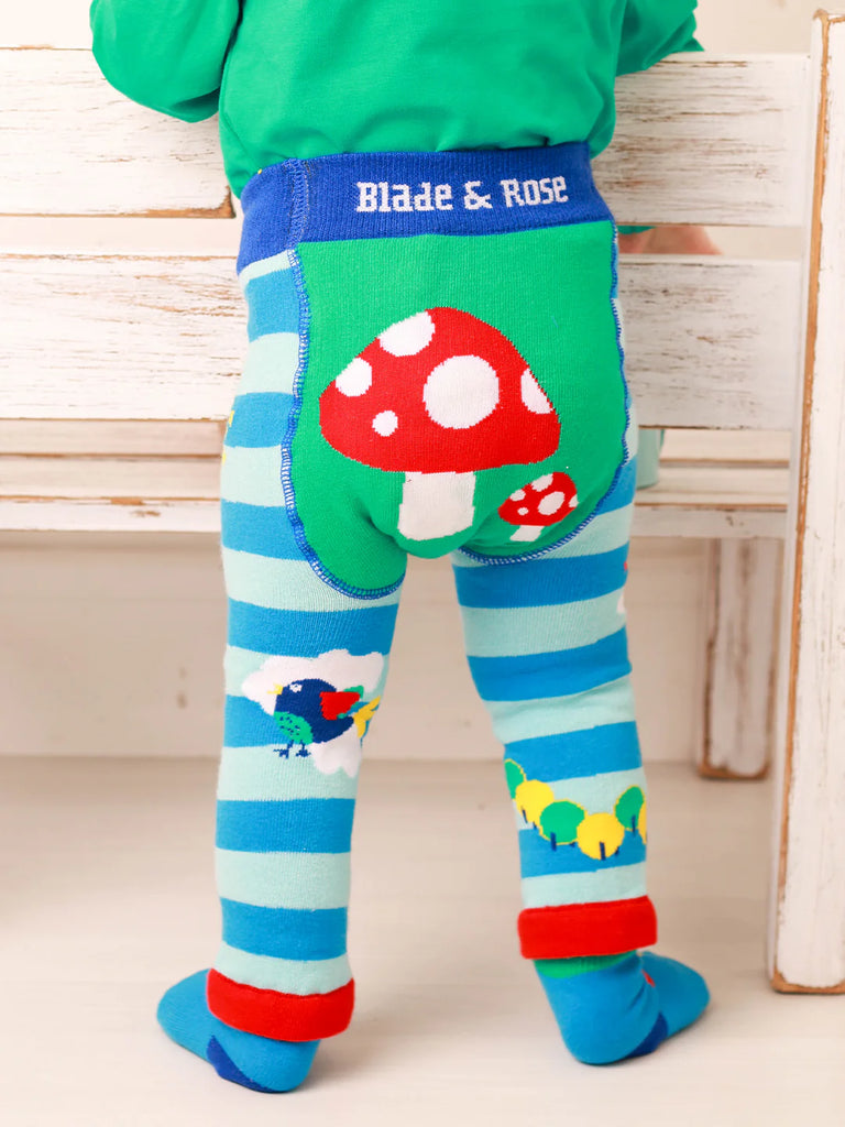 Blade and Rose Toadstool Leggings - blue multistripe with toadstool