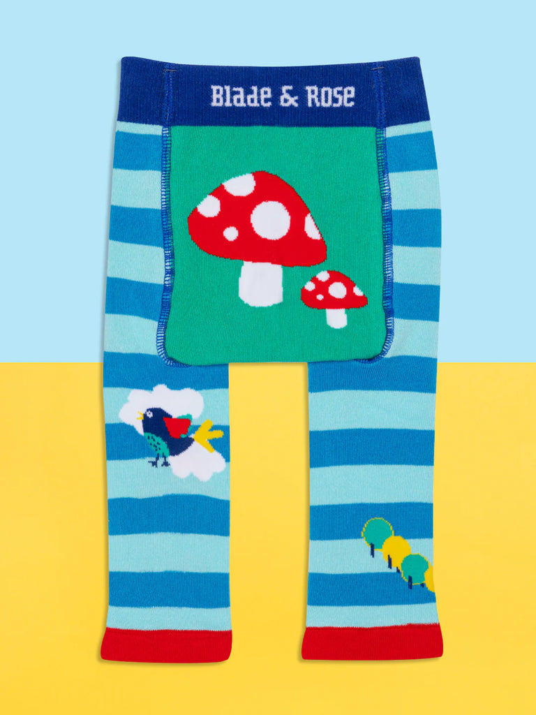 Blade and Rose Toadstool Leggings - blue multistripe with toadstool