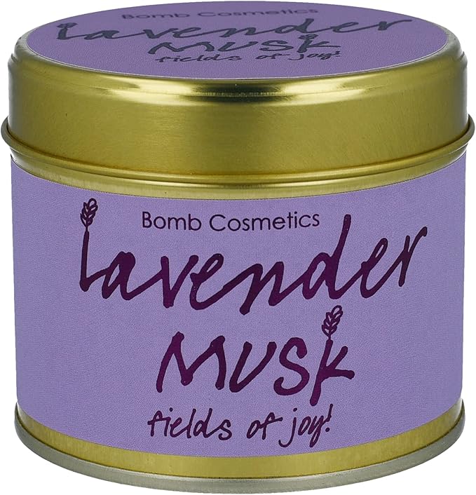 Lavender Musk Tin Candle by Bomb Cosmetics is created using high quality essential oils and is has a lovely lavender scent.