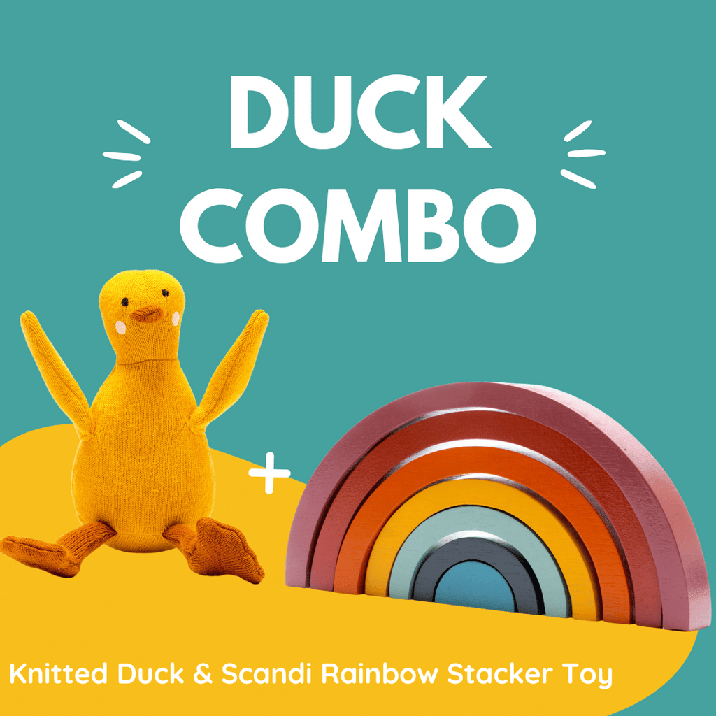 Best Years Knitted Duck & Large Scandi Rainbow Stacker