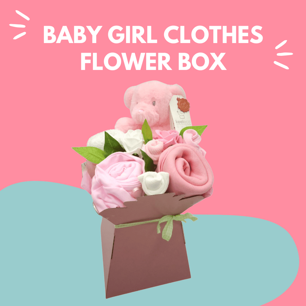 Girl Flower Box Gift with Colorful background