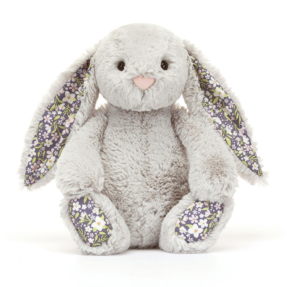 Jellycat Blossom Silver Bunny - Bloom (Medium) BPM3BJ - front view
