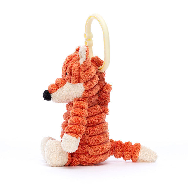 Jellycat Cordy Roy Baby Fox Jitter Toy - a soft and squashy orange fox with cream paws and chunky cordy body.  Sold by Say It Baby Gifts