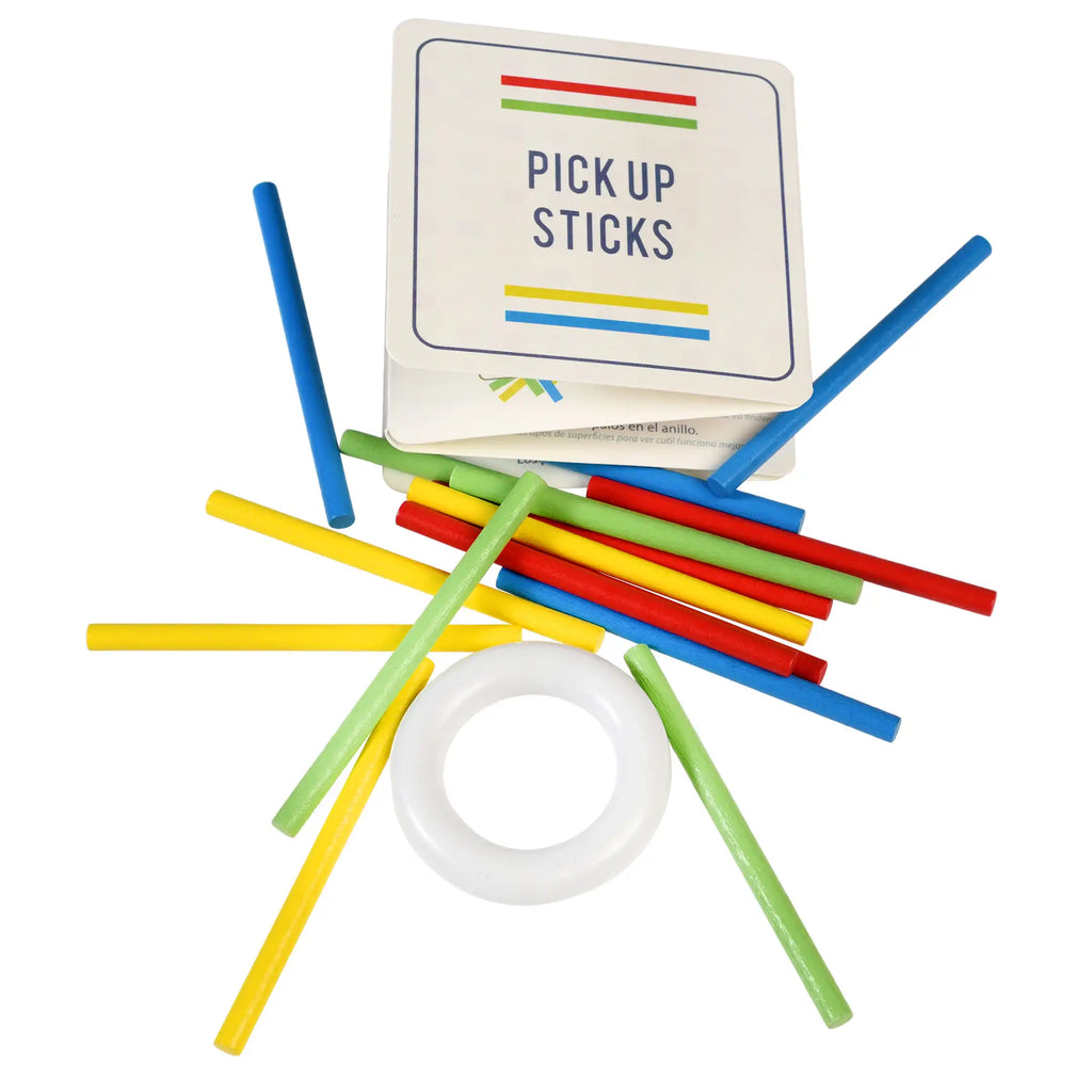 Rex London Wooden Pick-Up-Sticks In A Tin - colourful sticks