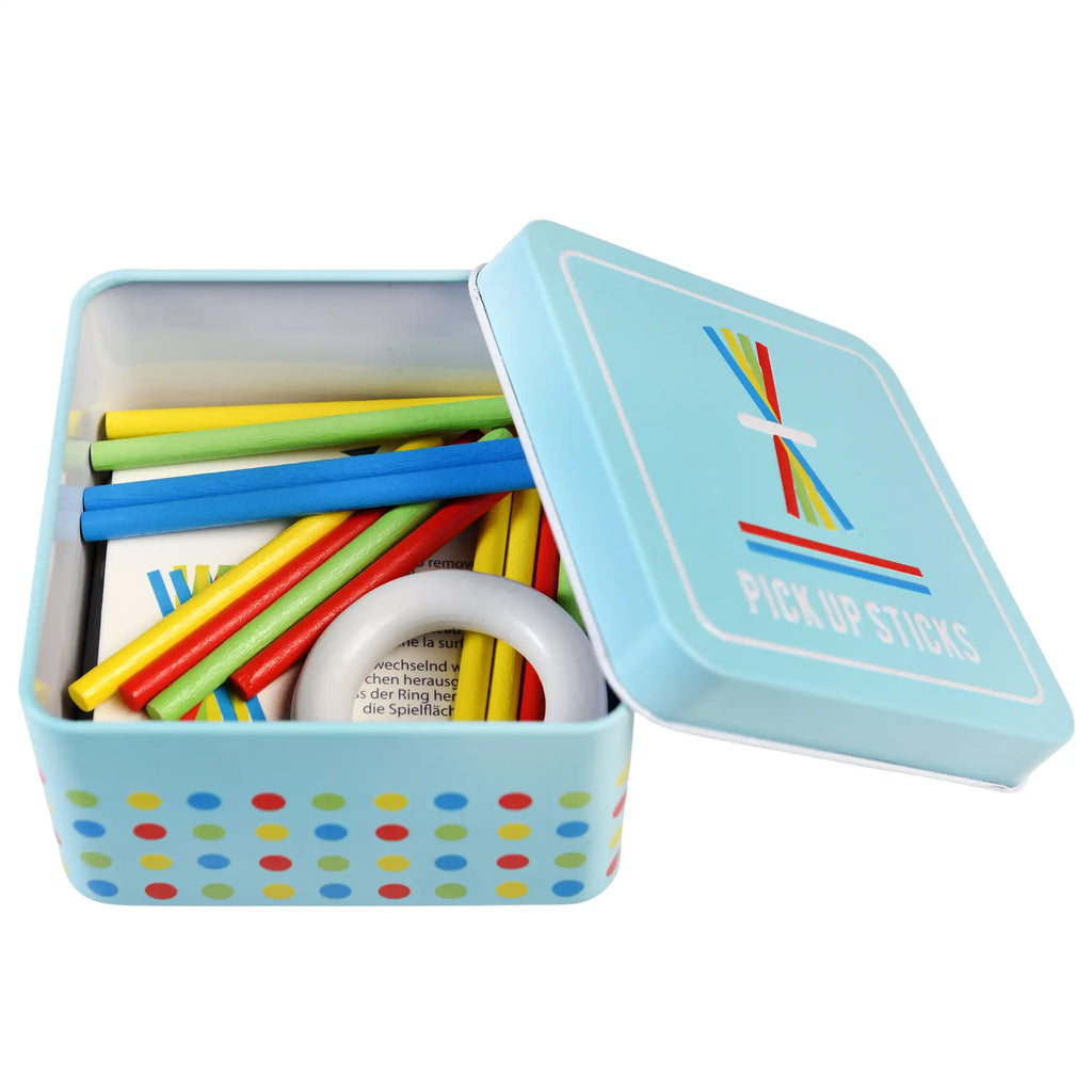 Rex London Wooden Pick-Up-Sticks In A Tin - open