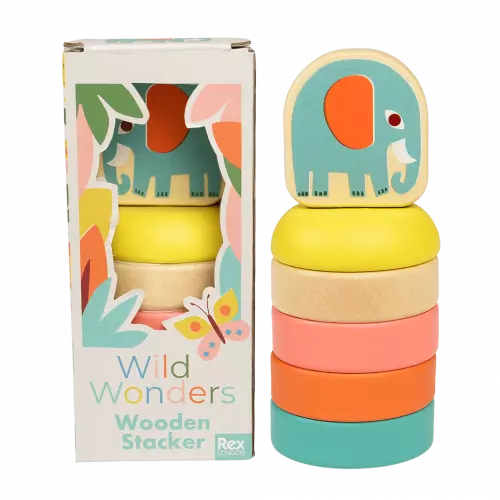 Rex London Wild Wonders Wooden Stacker - boxed