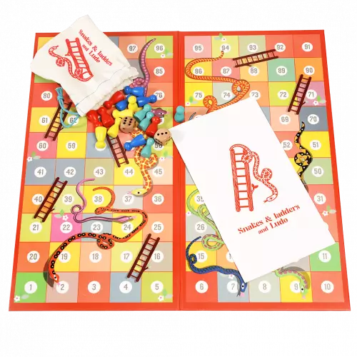 Rex London Snakes & Ladders and Ludo - snakes and ladders board