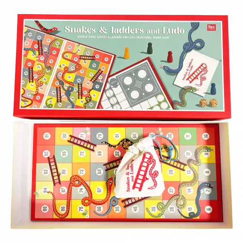 Rex London Snakes & Ladders and Ludo - box open