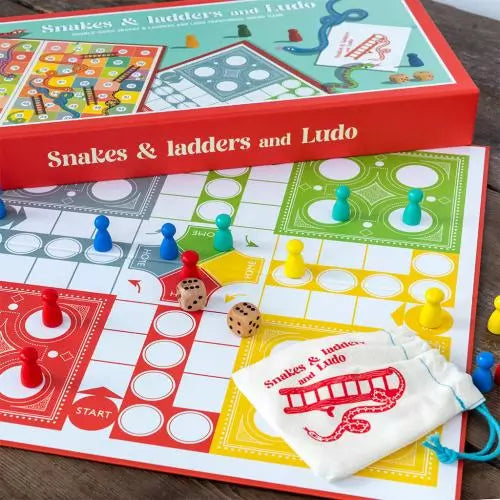 Rex London Snakes & Ladders and Ludo - double sided board