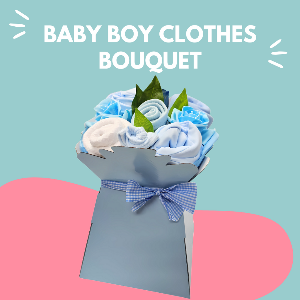 Say It Baby - Baby Boy Clothes Bouquet, new baby gift box