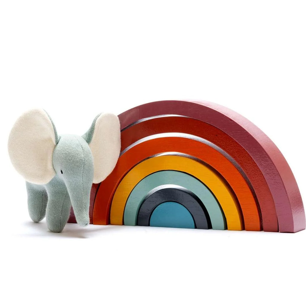 Scandi Colours Fair Trade Wooden Rainbow Stacker Toy (toy not included only for scale)