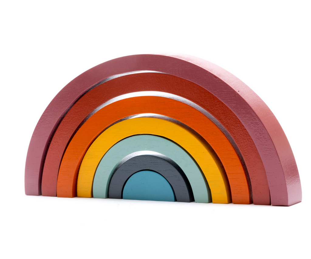 Scandi Colours Fair Trade Wooden Rainbow Stacker Toy