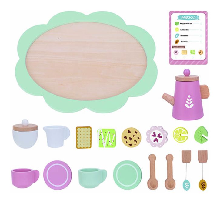 Tooky Toy Wooden Afternoon Tea Set - 21 pieces. Sold by Say It Baby Gifts - set