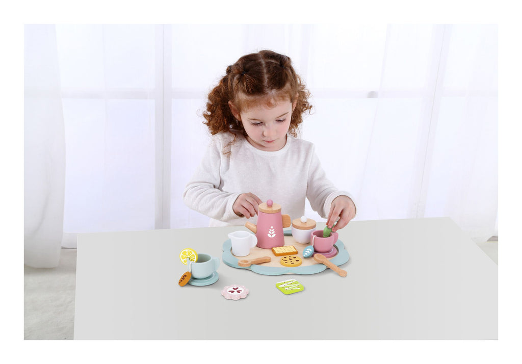 Tooky Toy Wooden Afternoon Tea Set - 21 pieces. Sold by Say It Baby Gifts Imaginative play
