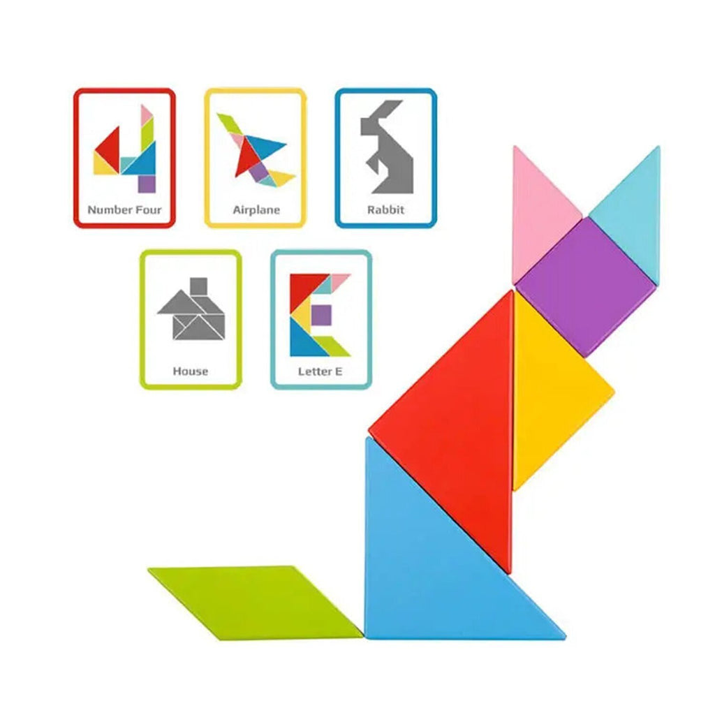 Tooky Toy Tangram Play Set. Sold by Say It Baby Gifts - cards