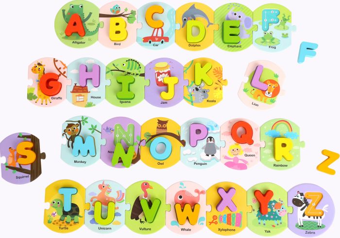 Tooky Toy Wooden Alphabet Puzzle - sold by Say It Baby Gifts