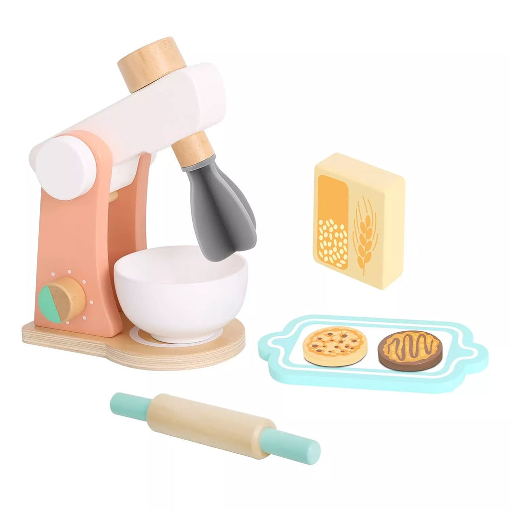 
Tooky Toy Wooden Mixer -pastel mixer set. 7 pieces. Sold by Say It Baby Gifts