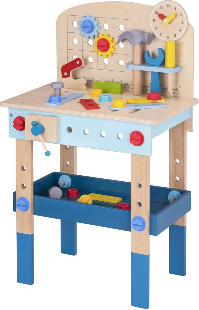 Tooky Toy Wooden Work Bench - a great hands-on activity bench for kids.  Sold by Say It Baby Gifts