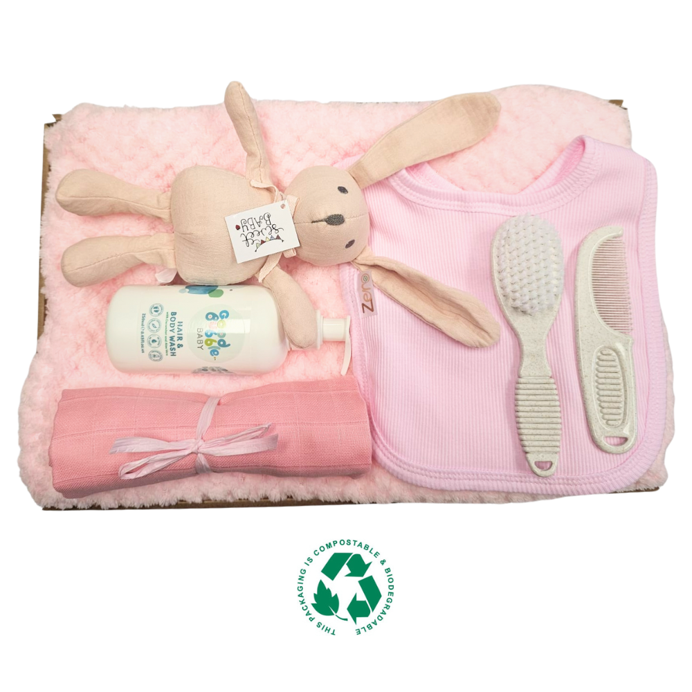 Welcome Baby Girl Kraft Gift Box