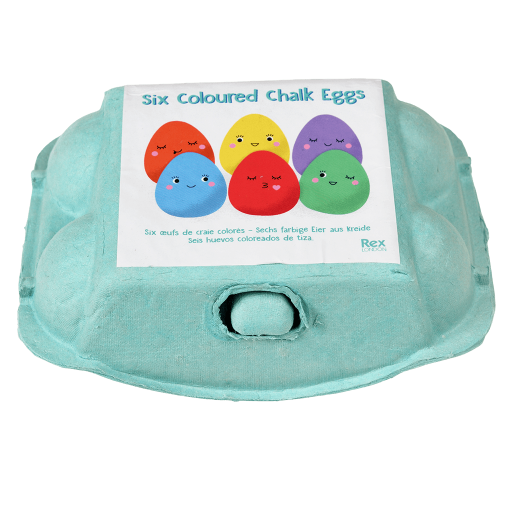 Rex London Box of Chalk Eggs - A fun box of chalk, each shaped like an egg and presented in an egg box. Sold by Say It Baby Gifts